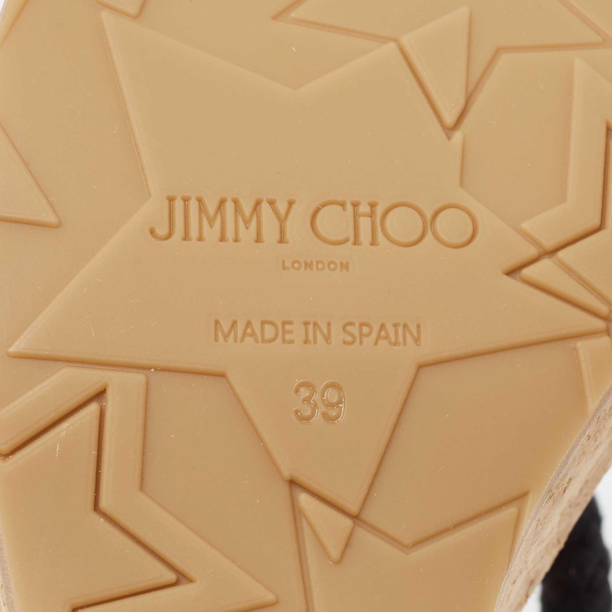 Jimmy Choo Brown Leather Wynwood Wedge Sandals Size 39 4