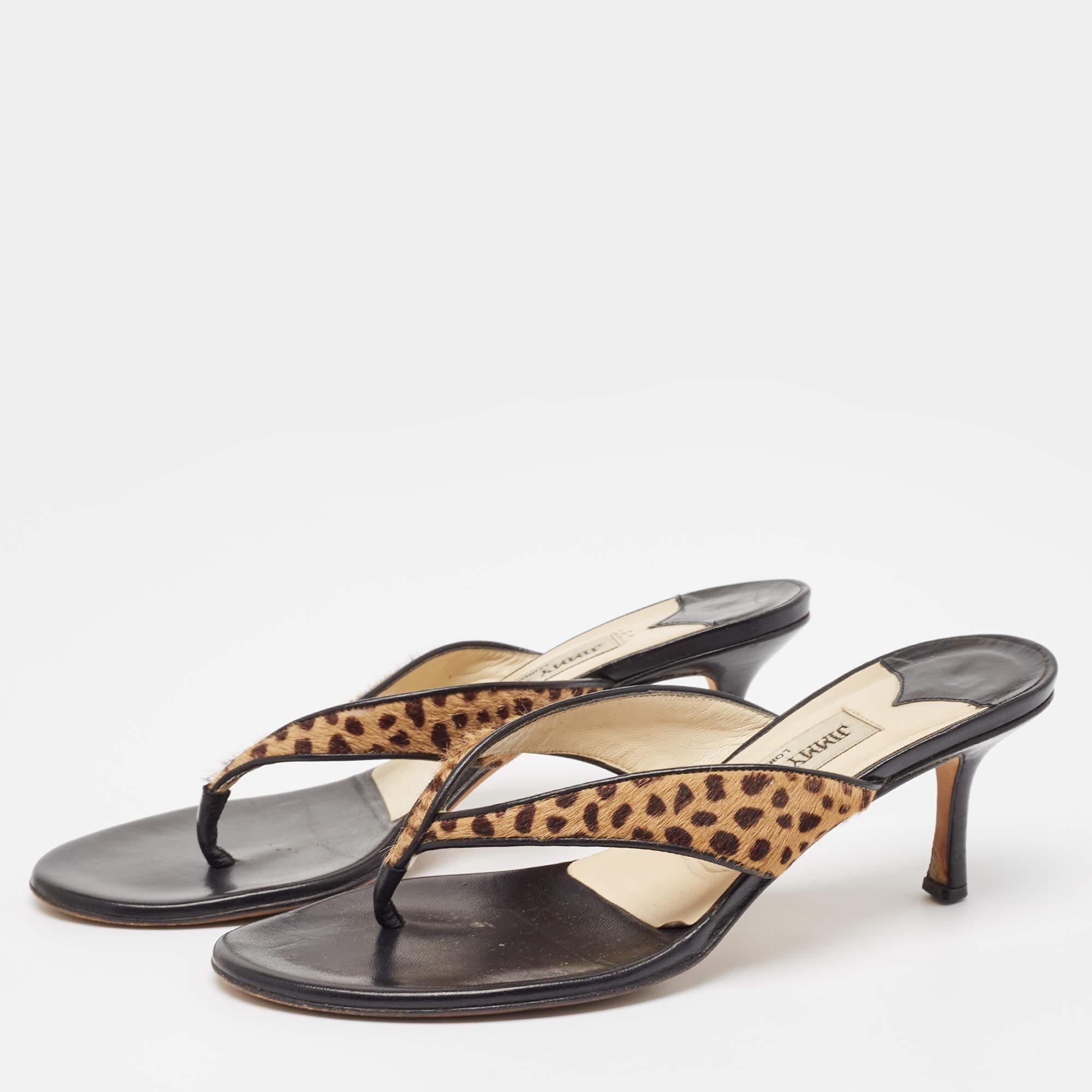 Wonderfully crafted shoes added with notable elements to fit well and pair perfectly with all your plans. Make these Jimmy Choo thong heels yours today