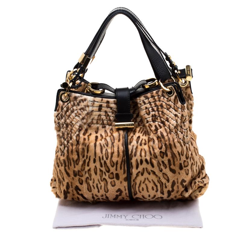 Jimmy Choo Brown Leopard Calfhair and Leather Tote 7