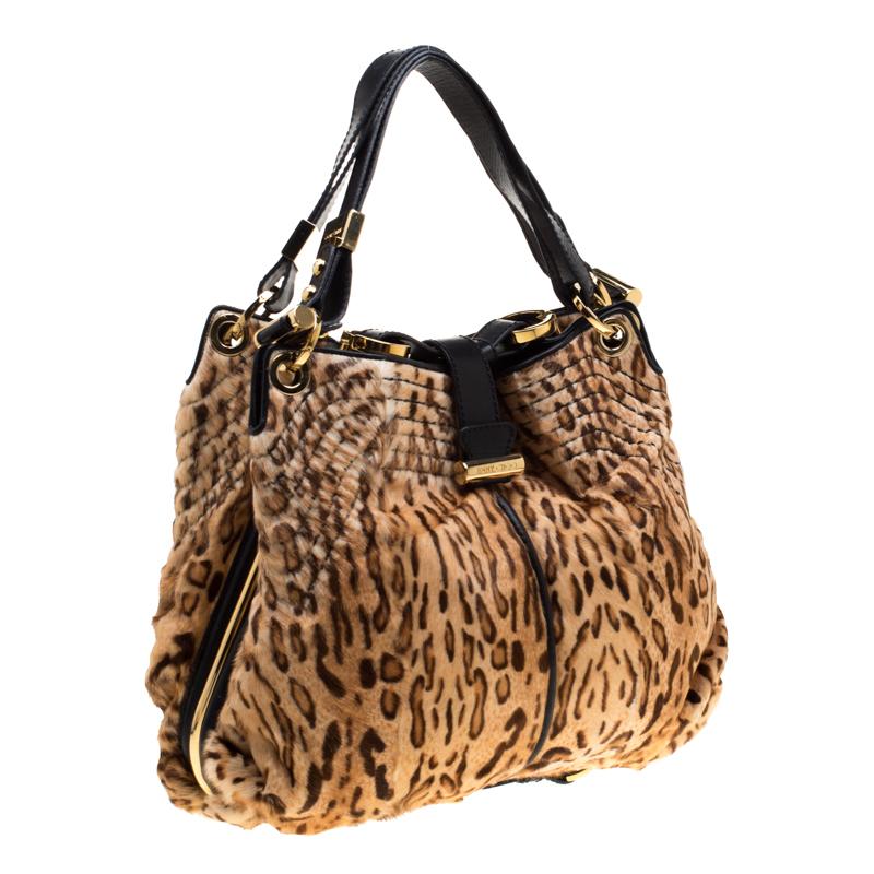 Jimmy Choo Brown Leopard Calfhair and Leather Tote 2