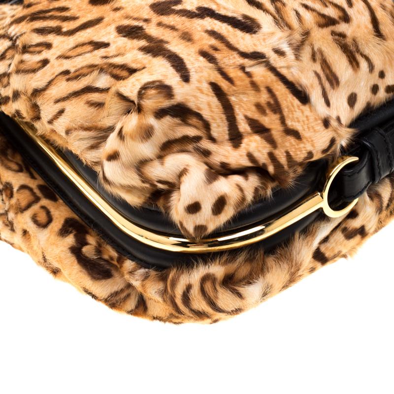 Jimmy Choo Brown Leopard Calfhair and Leather Tote 5