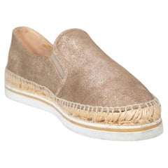 Jimmy Choo Brown Metallic Suede Espadrilles Size IT 38.5