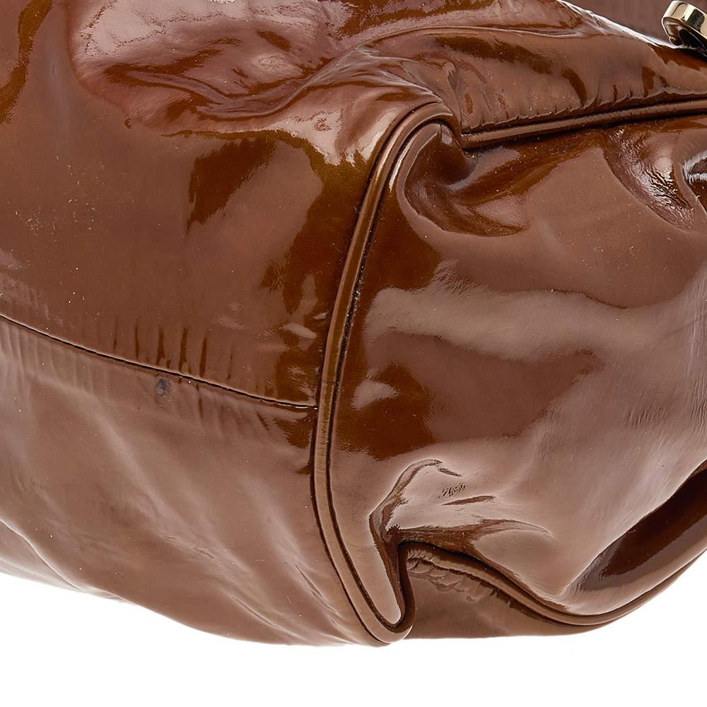 Jimmy Choo Brown Patent Leather Riki Tote 1
