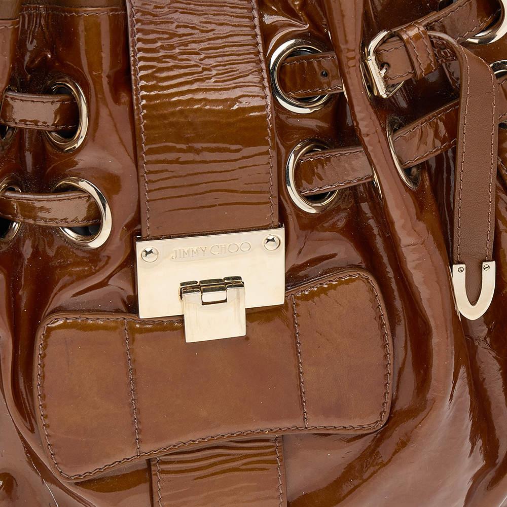 Jimmy Choo Brown Patent Leather Riki Tote 2