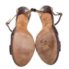 Jimmy Choo Sandales à plateforme Macy en python marron Taille 39.5