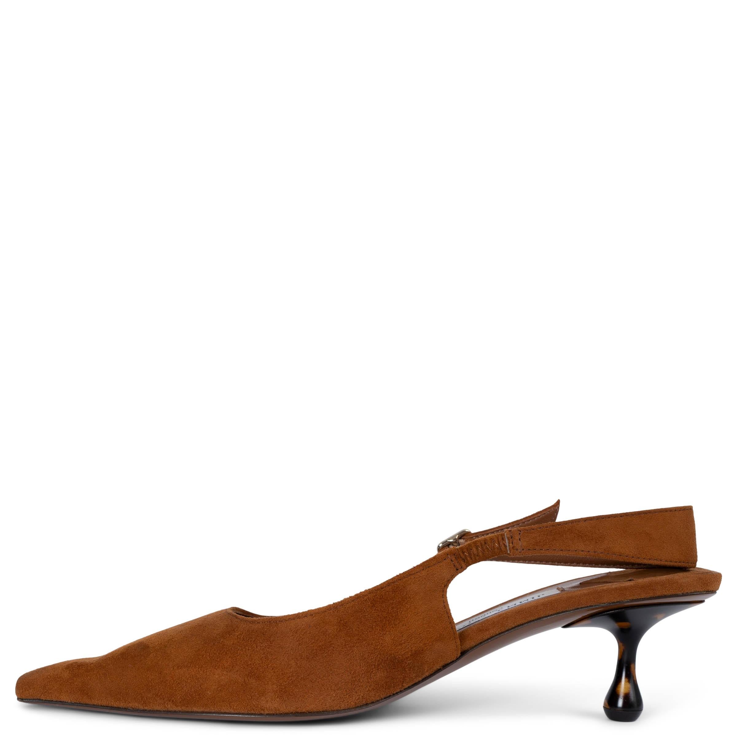 Brown JIMMY CHOO brown suede 2024 AMAL 50 SLINGBACKS Pumps Shoes 36 For Sale