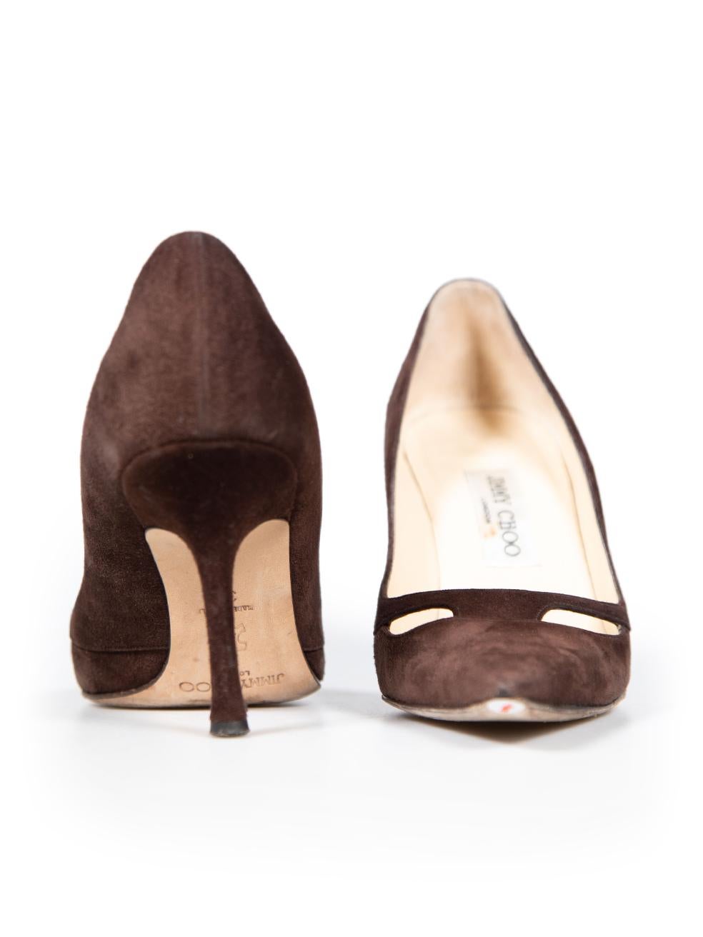 Black Jimmy Choo Brown Suede Amalfi Pumps Size IT 38
