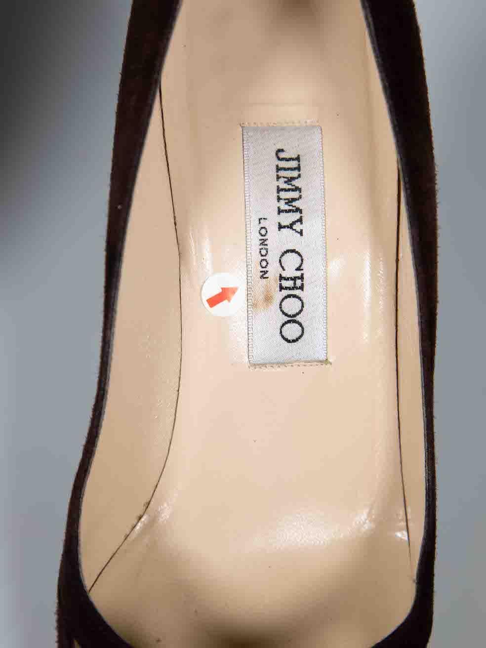Women's Jimmy Choo Brown Suede Amalfi Pumps Size IT 38
