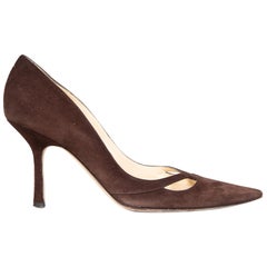 Jimmy Choo Brown Suede Amalfi Pumps Size IT 38