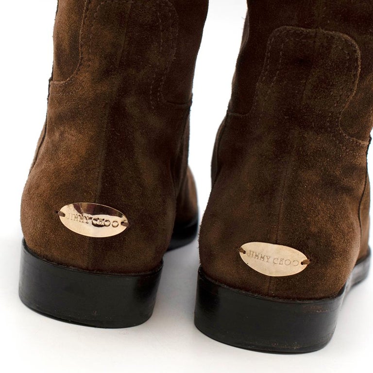 Jimmy choo brown suede boots top