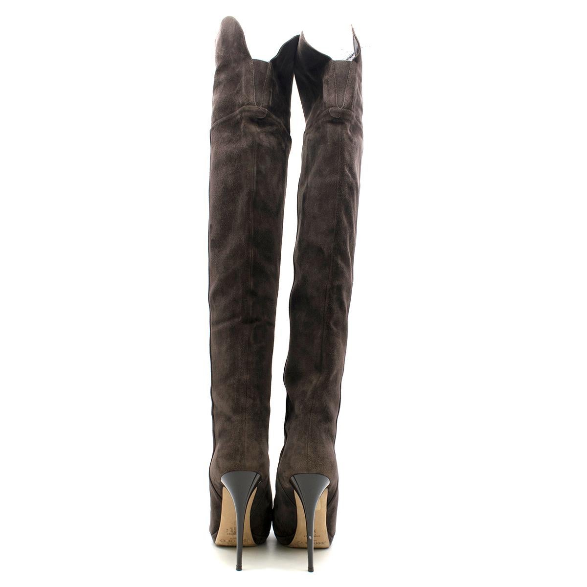 brown suede over the knee boots