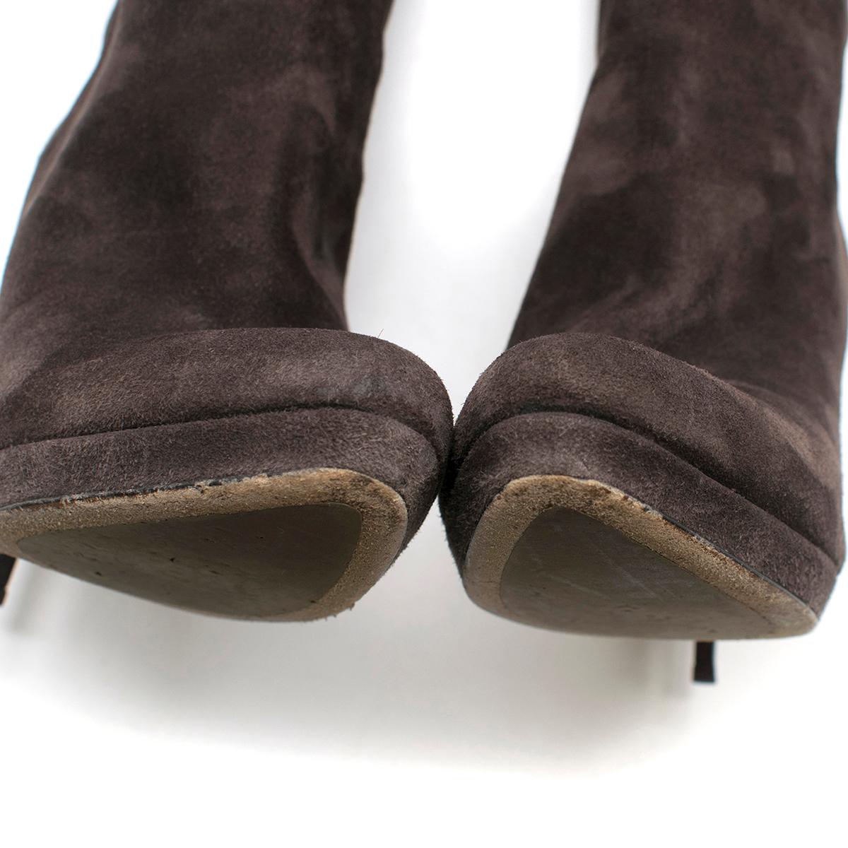 Women's Jimmy Choo Brown Suede Over-the-Knee Boots Size 38.5