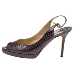 Jimmy Choo Brown Wasserschlange Peep-Toe Sandalen Größe 38