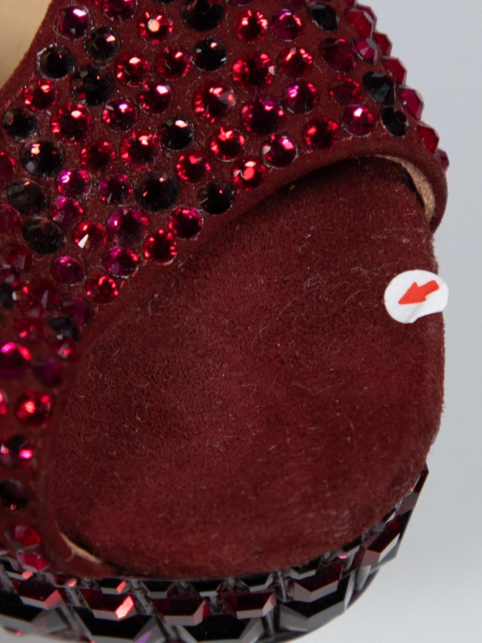 Jimmy Choo Burgundy Crystal Embellished Heels Size IT 39 3