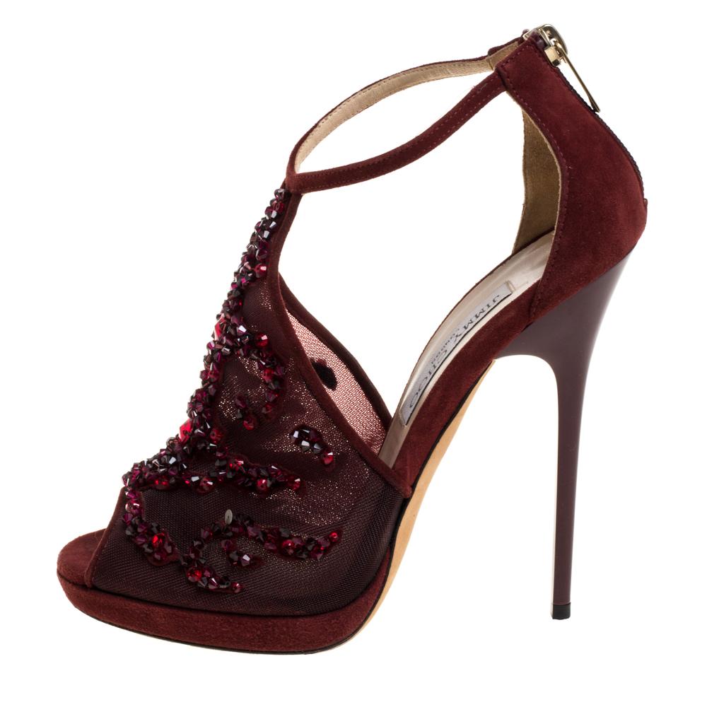 burgundy jimmy choo shoes