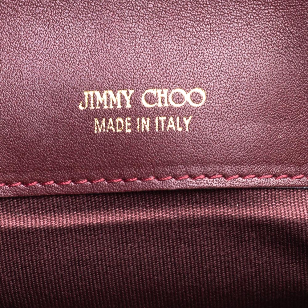 Jimmy Choo Burgundy Patent Leather Reese Clutch 4