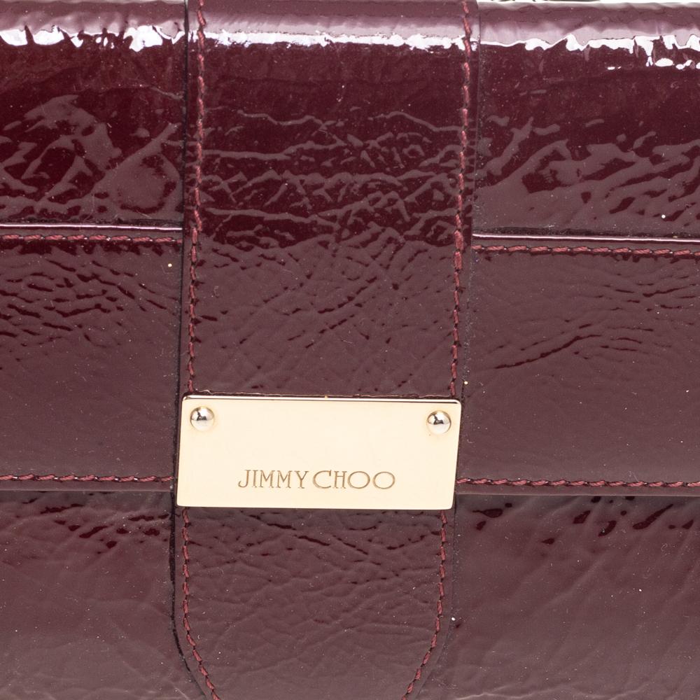 Women's Jimmy Choo Burgundy Patent Leather Reese Clutch