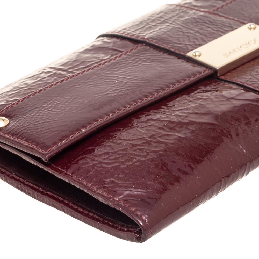 Jimmy Choo Burgundy Patent Leather Reese Clutch 2