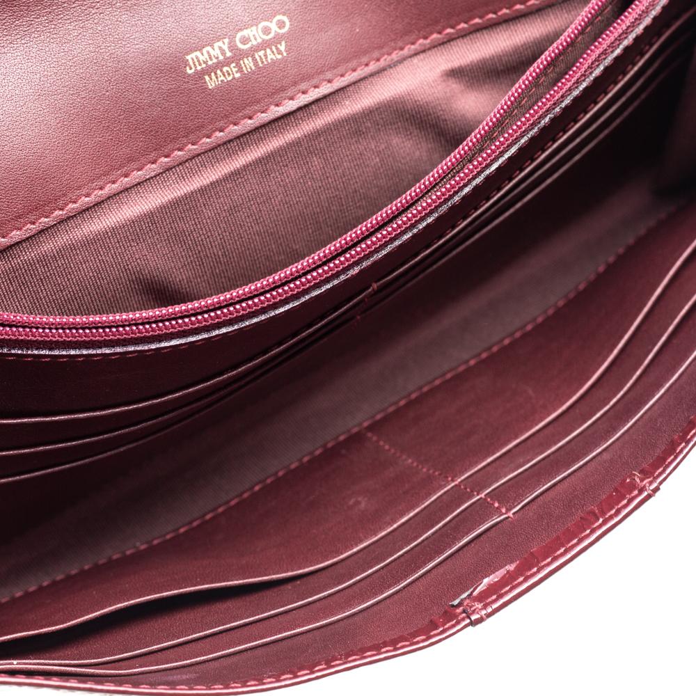 Jimmy Choo Burgundy Patent Leather Reese Clutch 3