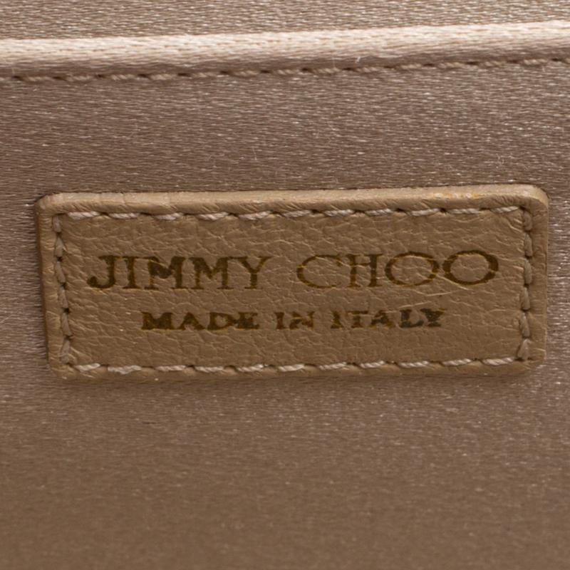 Jimmy Choo - Pochette en cuir chatoyant bordeaux Charlize en vente 3