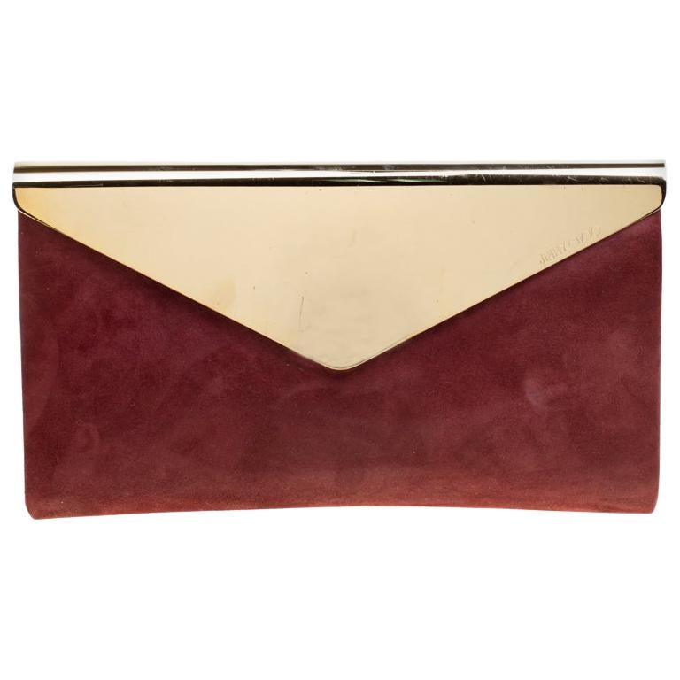 JIMMY CHOO Milla Clutch Bag in Gold Lamé Leather For Sale at 1stDibs