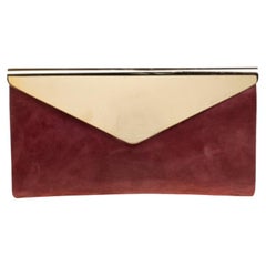 Jimmy Choo Burgundy Shimmering Leather Charlize Clutch