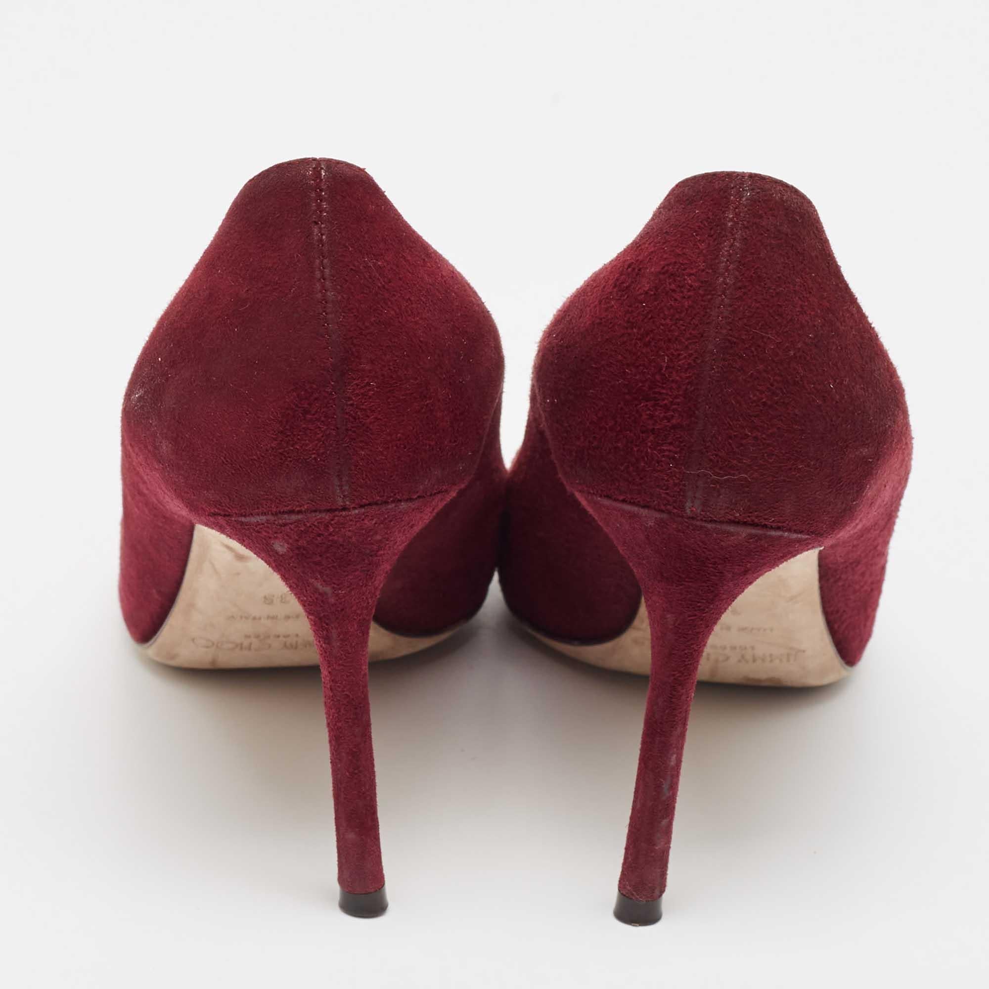 Women's Jimmy Choo Burgundy Suede Romy Pumps Size 38