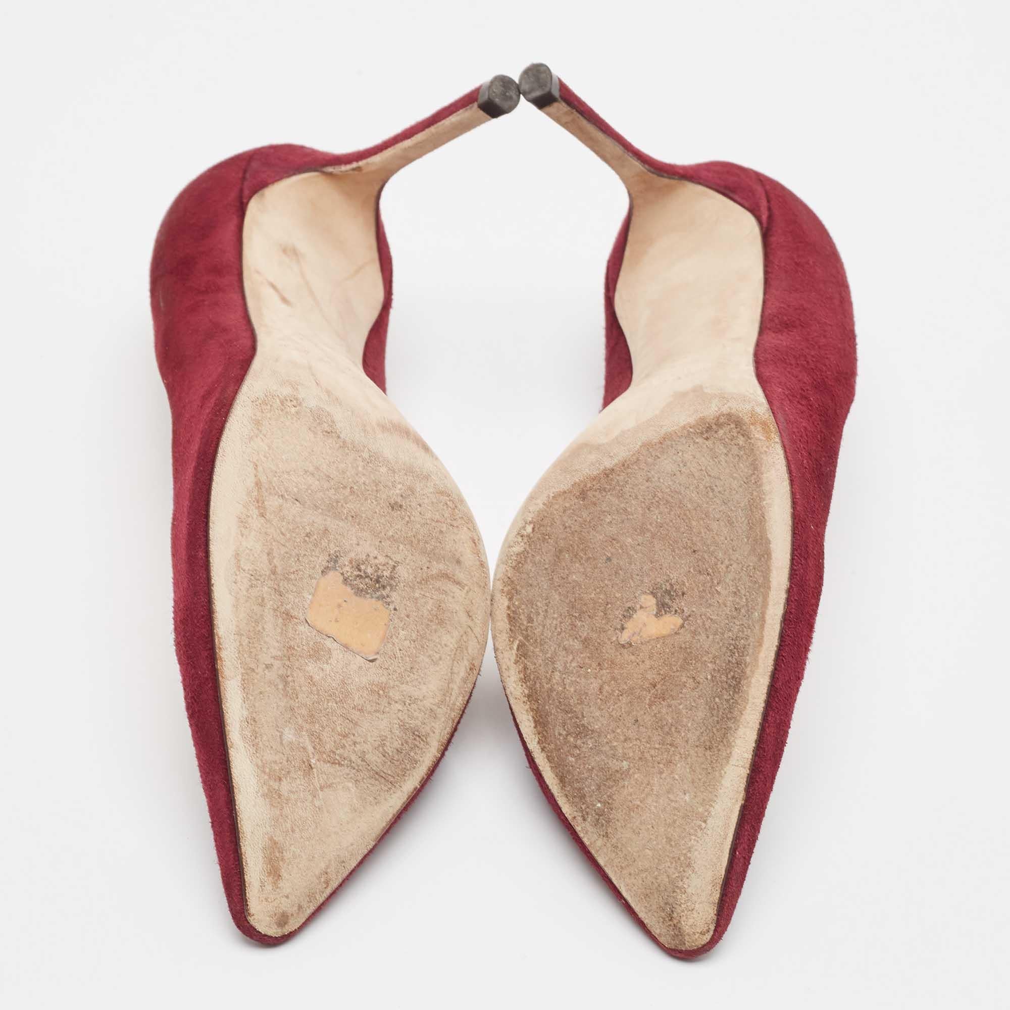 Jimmy Choo Burgundy Suede Romy Pumps Size 38 1