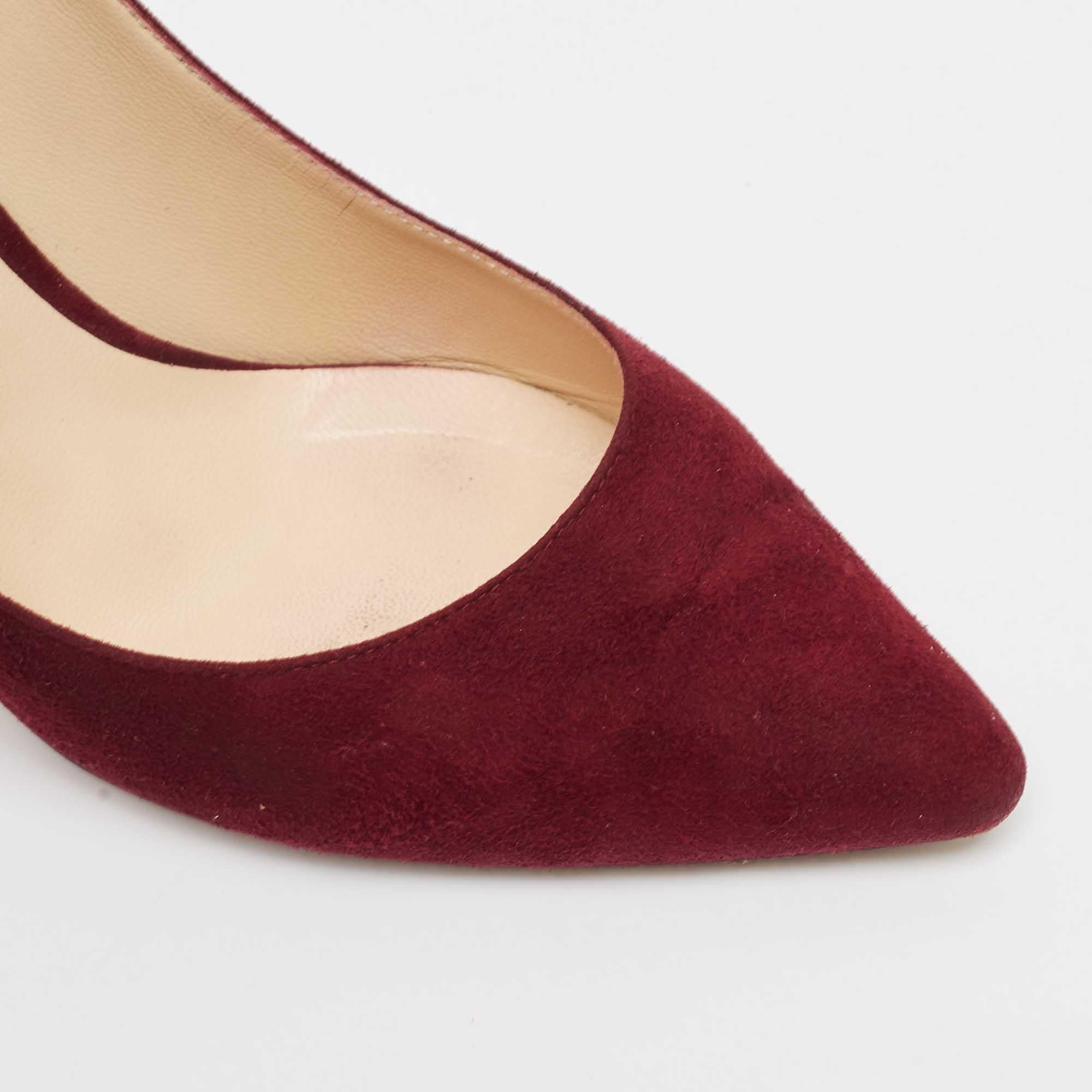 Jimmy Choo Burgundy Suede Romy Pumps Size 38 2