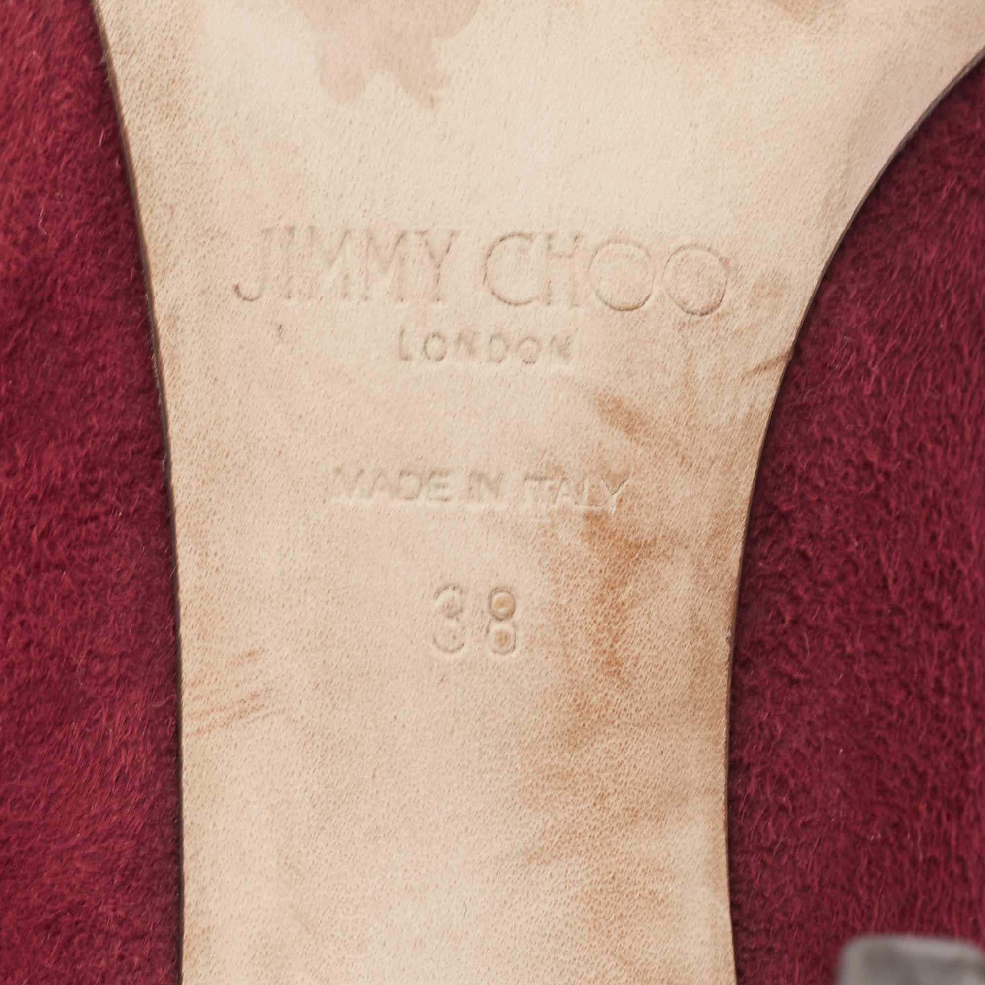 Jimmy Choo Burgundy Suede Romy Pumps Size 38 3