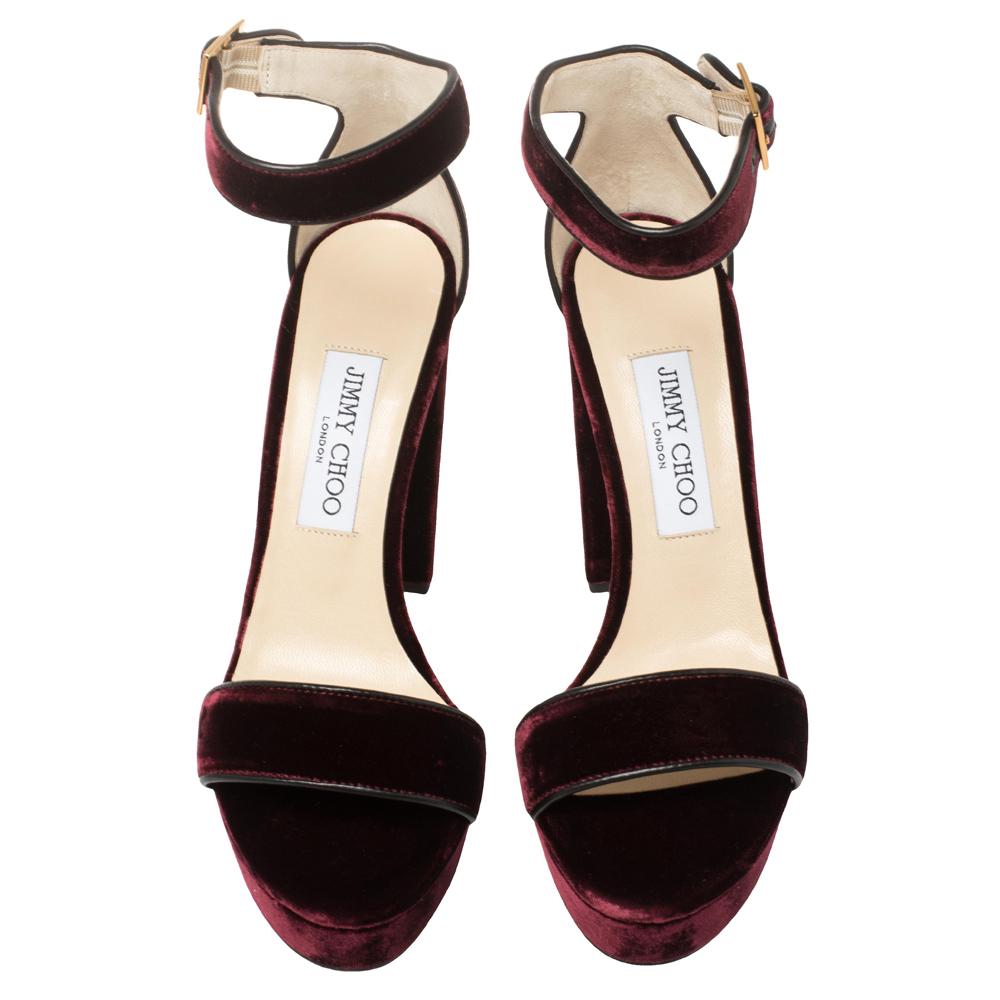 burgundy velvet platforms