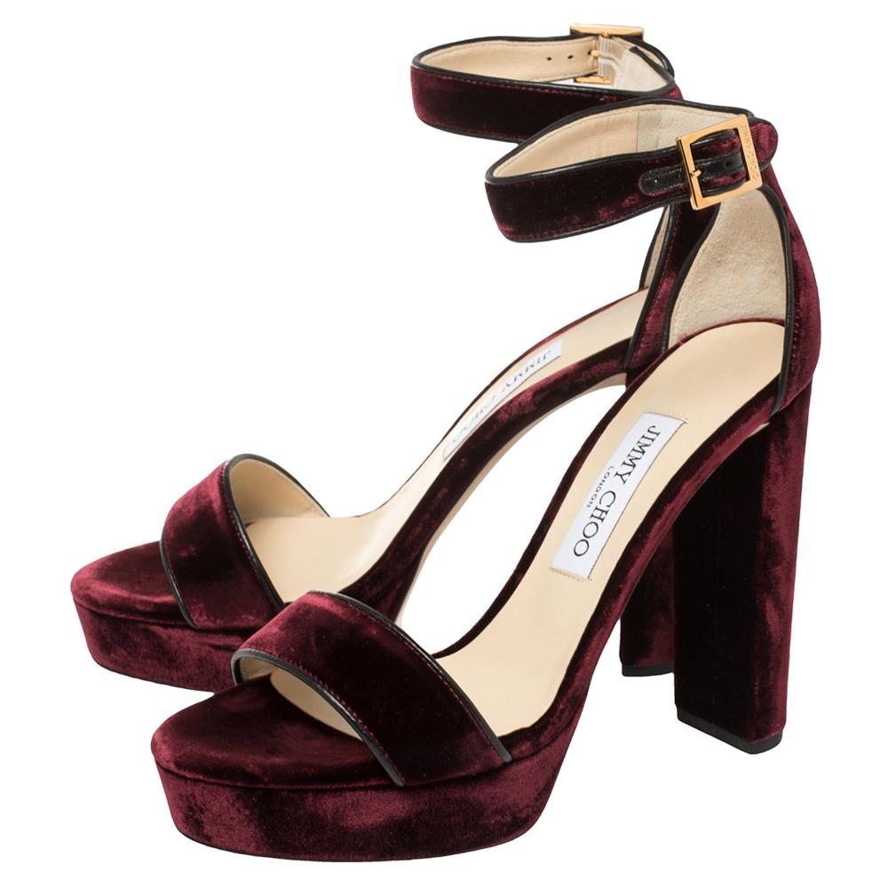 burgundy platform sandals