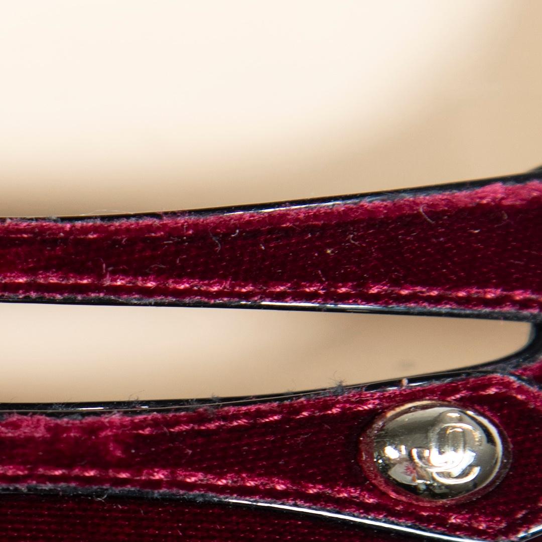 Women's Jimmy Choo Burgundy Velvet Layton Mary Jane Flats Size IT 37.5