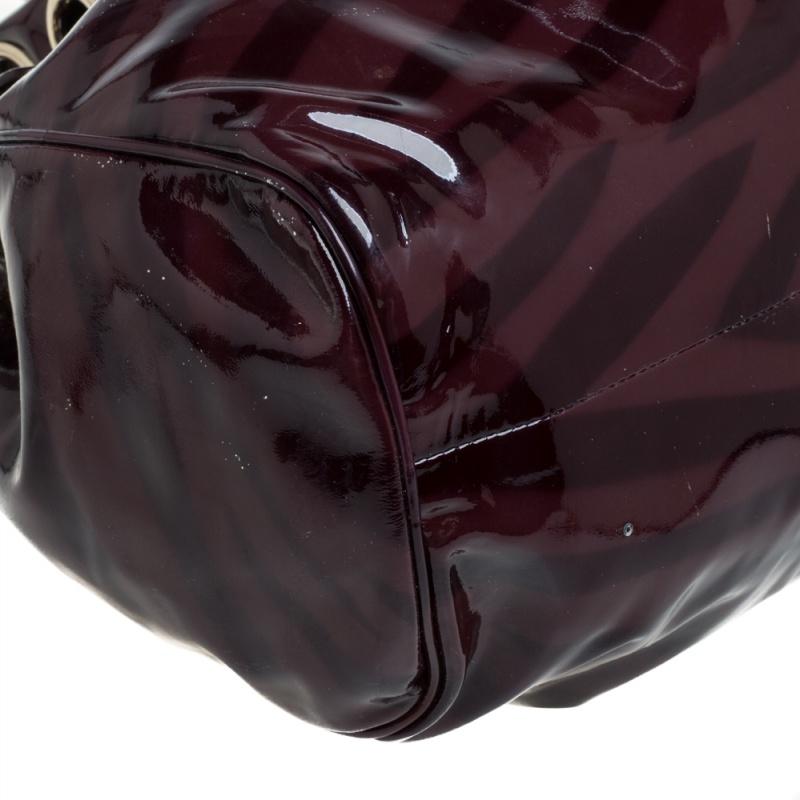 Jimmy Choo Burgundy Zebra Print Patent Leather Ramona Shoulder Bag 3