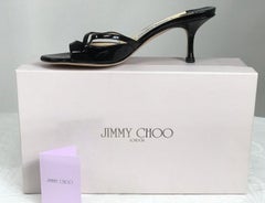 Jimmy Choo Calais.1 Black Patent  High Heel Mules 37
