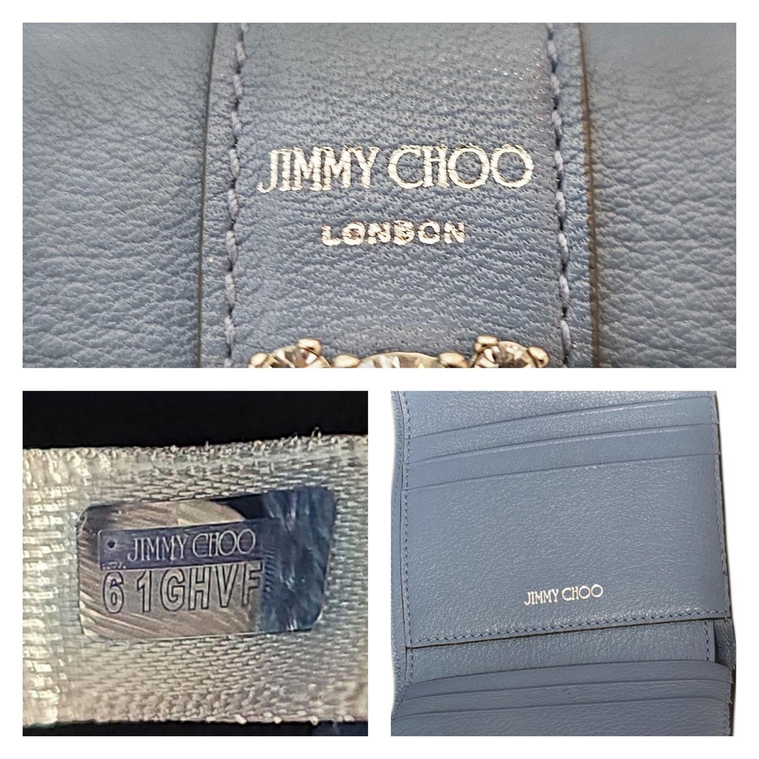 Jimmy Choo Kalbsleder Kristall Cheri kompakte Brieftasche im Angebot 3
