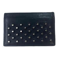 Jimmy Choo Card Holder In Black Studded Leather.