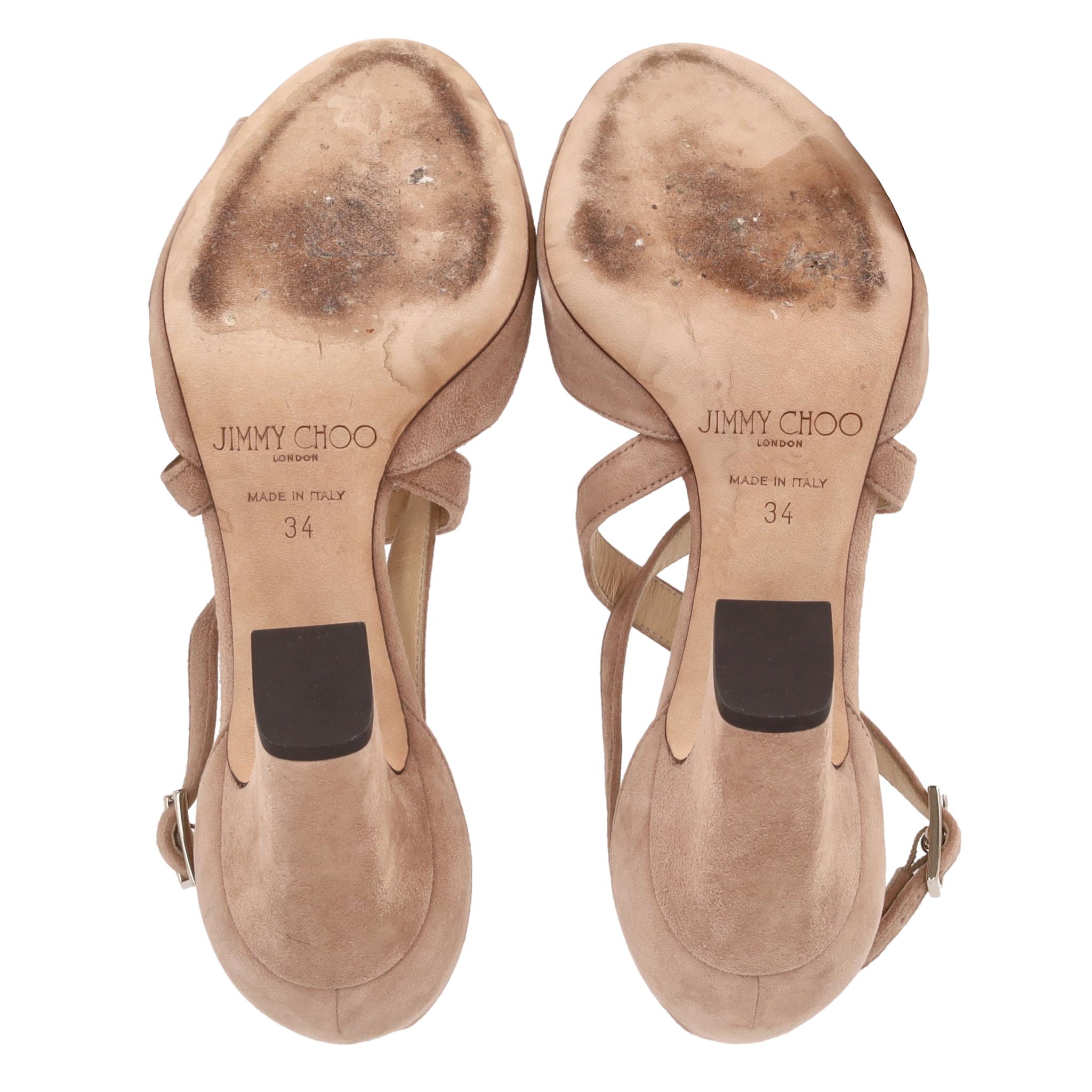 Jimmy Choo - Sandales en daim Carrie 65 en vente 1