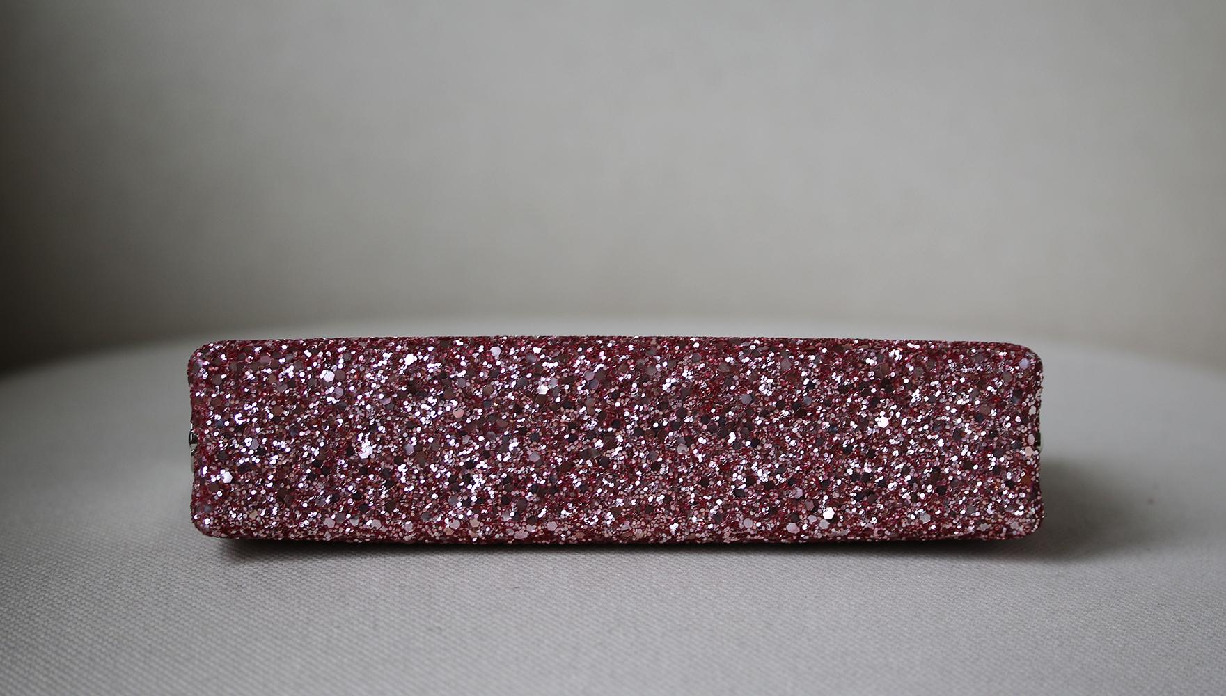 Jimmy Choo Celeste Ombré Glittered Leather Clutch In Excellent Condition In London, GB