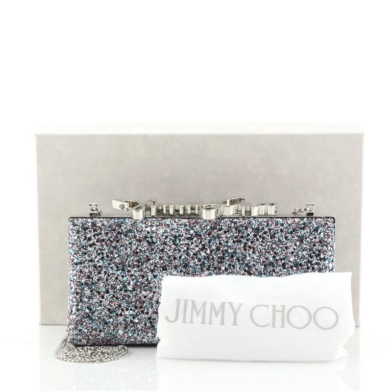 Jimmy Choo Celeste S Box Clutch Glitter Fabric