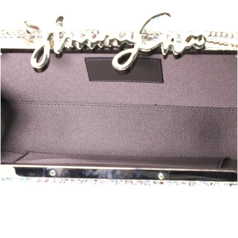 Jimmy Choo Celeste S Box Clutch Glitter Fabric In Good Condition In NY, NY