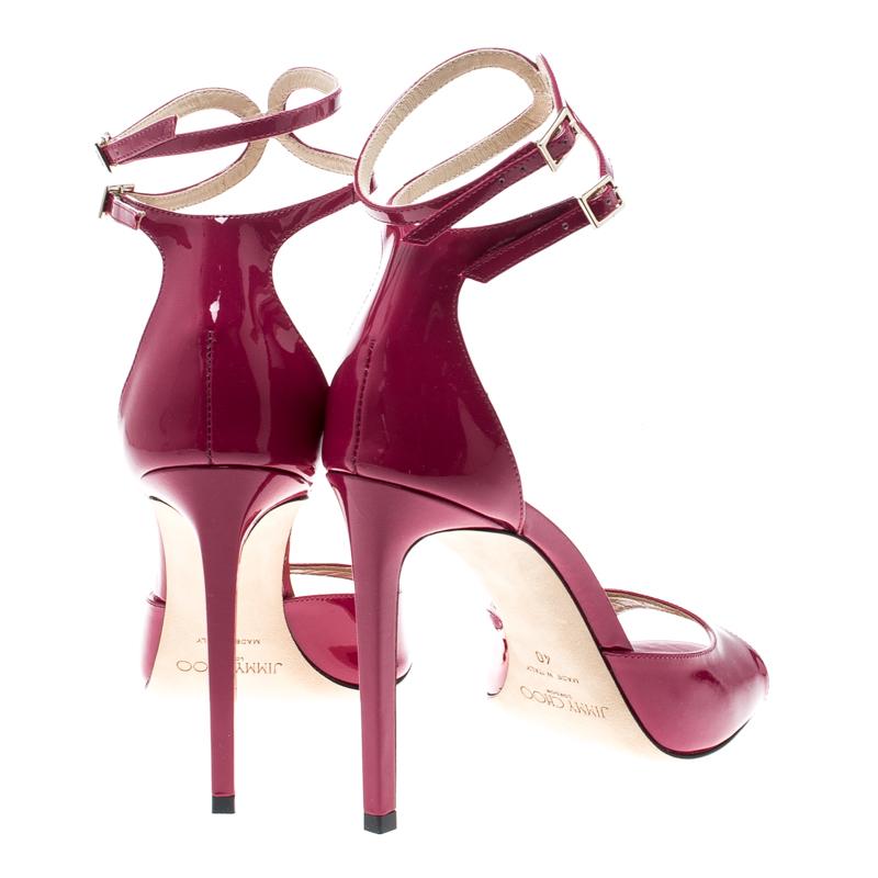 cerise pink block heel sandals