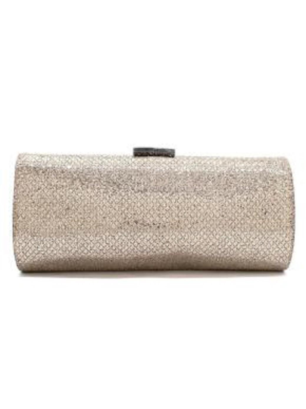Jimmy Choo Champagne Sequin Embellished Clutch In Good Condition For Sale In London, GB