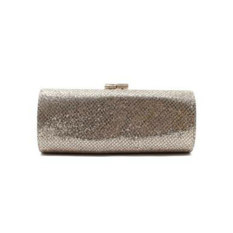 Jimmy Choo Champagne Sequin Embellished Clutch In Good Condition In London, GB