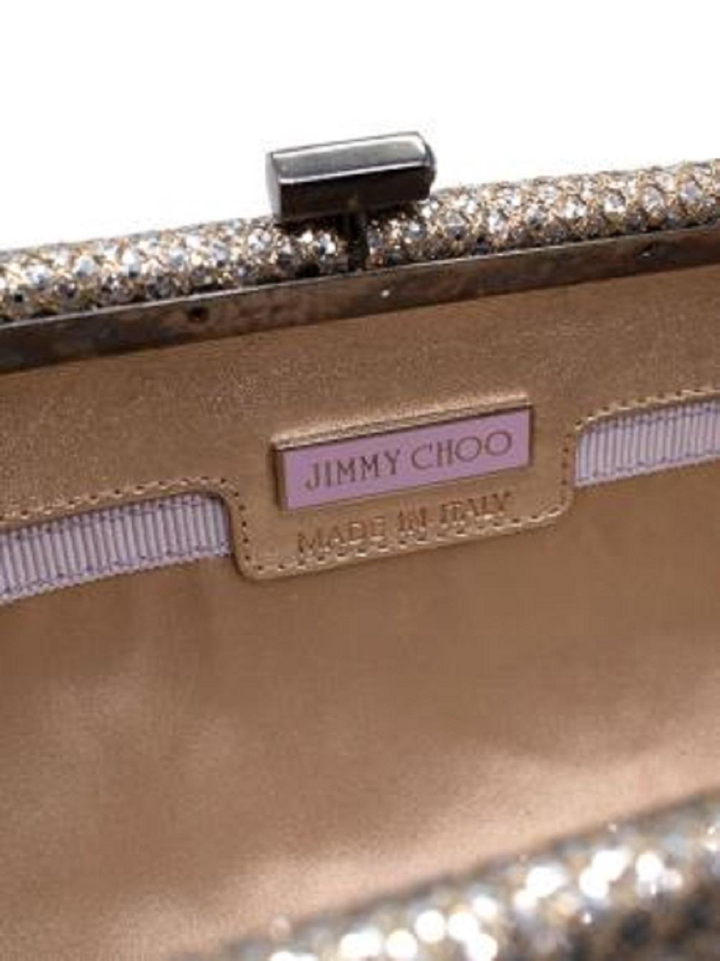 Jimmy Choo Champagne Sequin Embellished Clutch For Sale 2