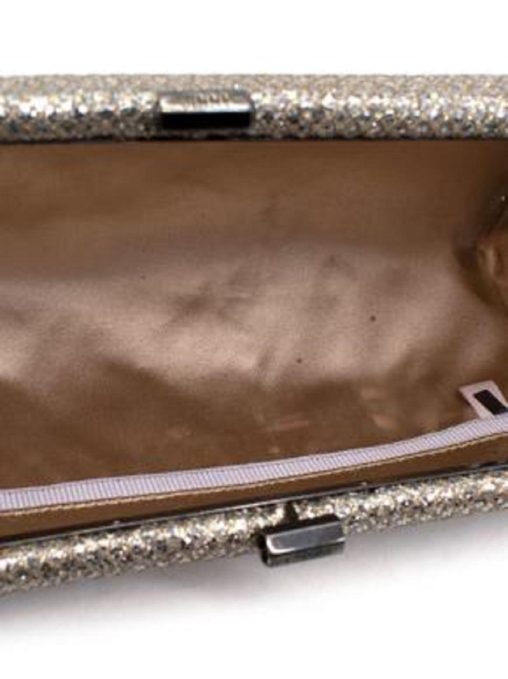 Jimmy Choo Champagne Sequin Embellished Clutch For Sale 5