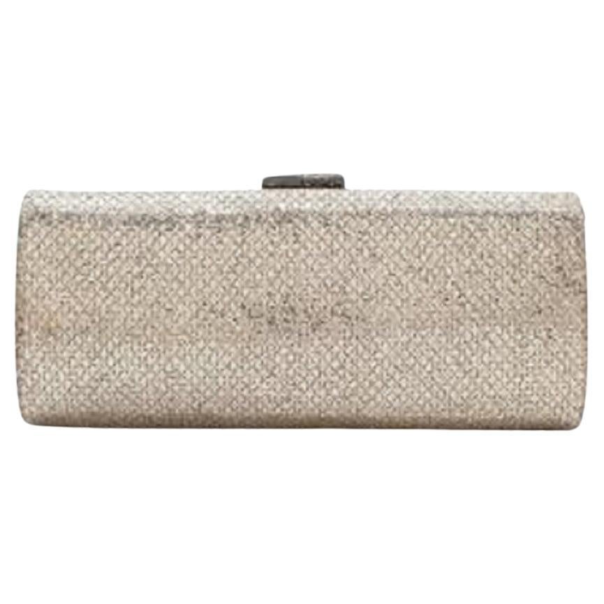 Jimmy Choo Champagne Sequin Embellished Clutch For Sale