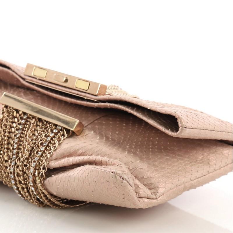 Women's Jimmy Choo Chandra Chain Clutch Snakeskin
