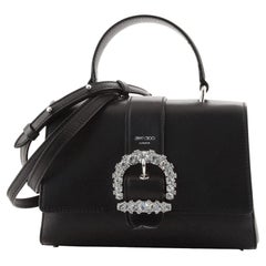 Jimmy Choo Cheri Top Handle Bag Leather with Crystal Buckle Small