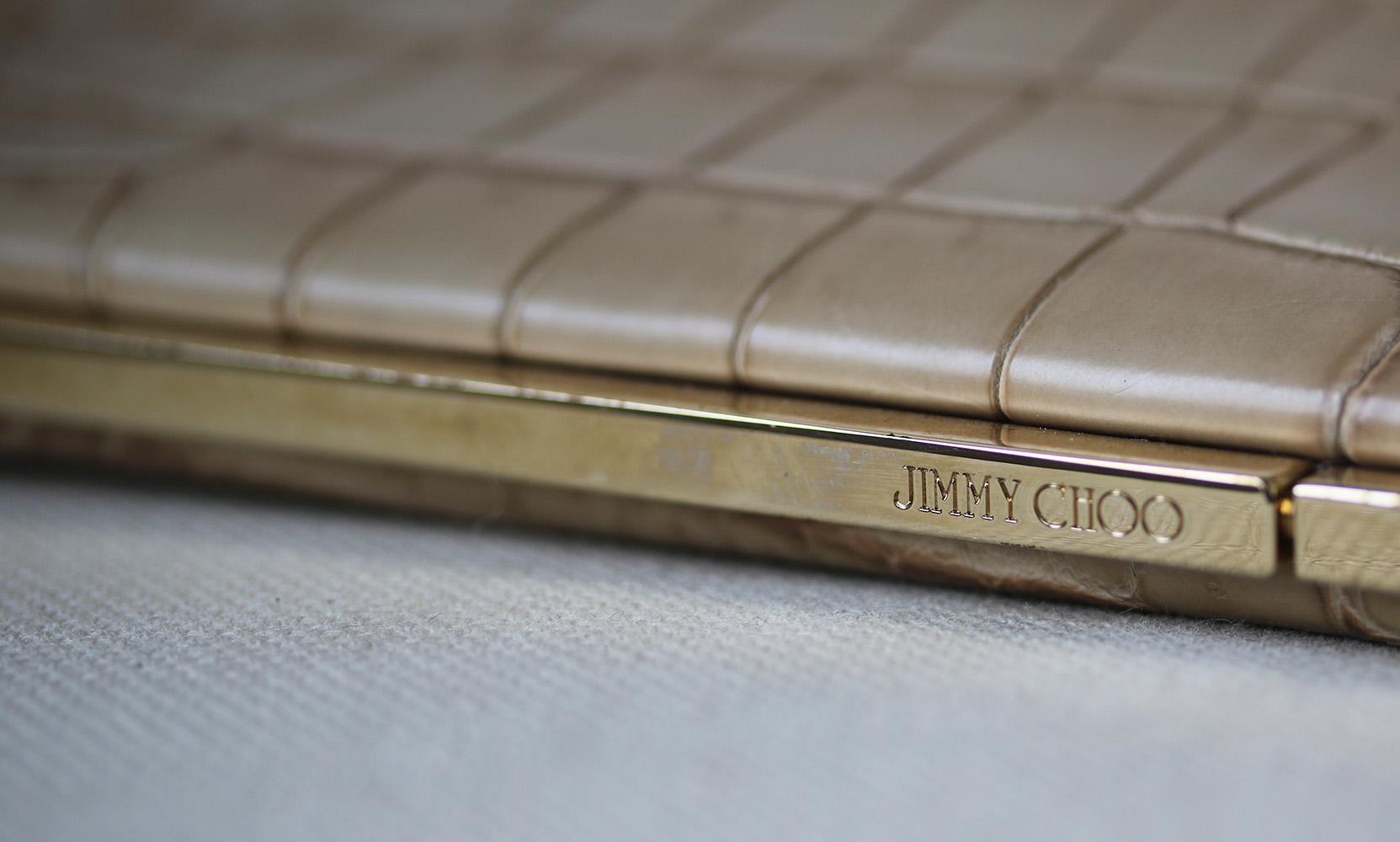 Women's Jimmy Choo Ciggy Croc-Effect Leather Clutch 